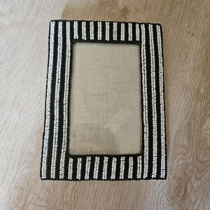 Black and White Beaded Picture Frame